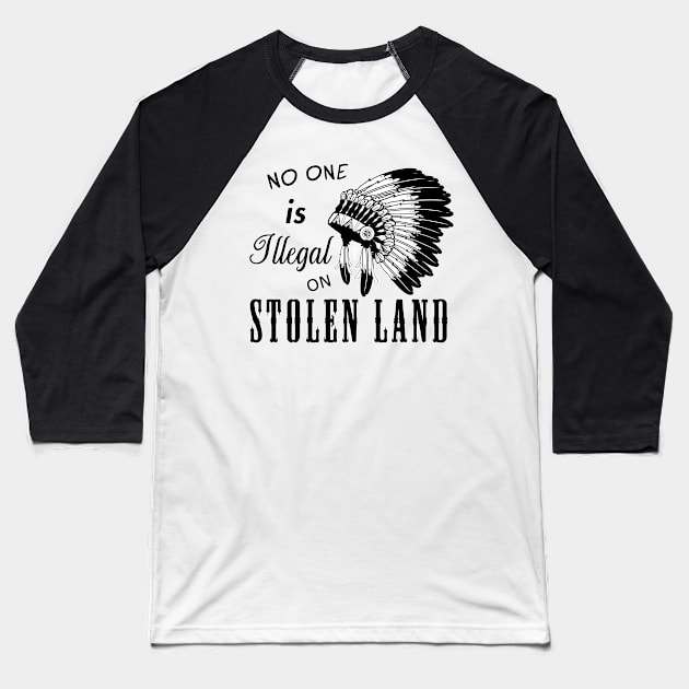 Stolen Land Baseball T-Shirt by valentinahramov